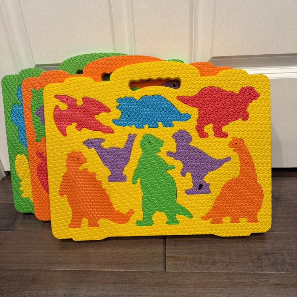 Imaginarium Kids Foam Puzzle Mat Set 4 Pack Dinosaurs Safari Sea Farm Shapes
